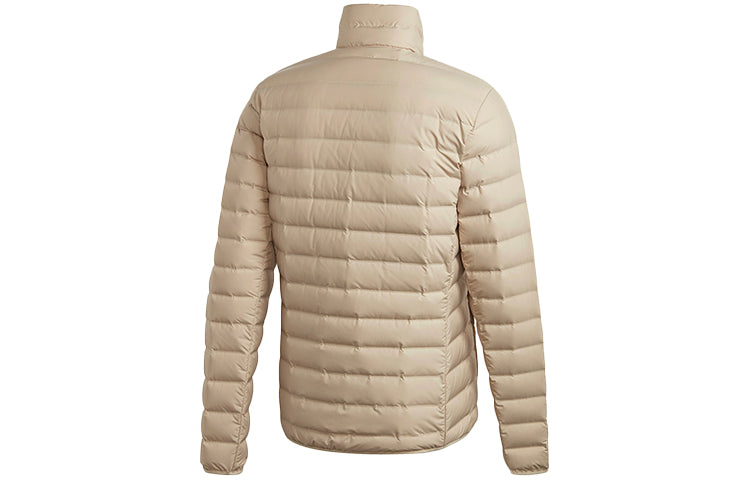 adidas Windproof And Warm Sports Stand Collar Down Jacket Men's Khaki GE5826