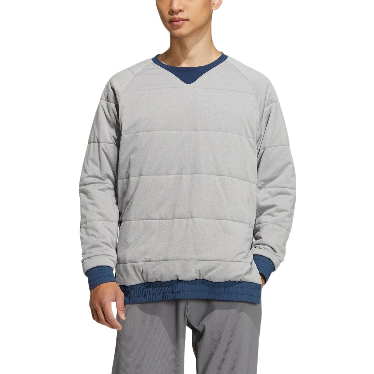 adidas Splicing Round Neck Pullover Brand  Sports Jacket Men's Navy Blue HG3259