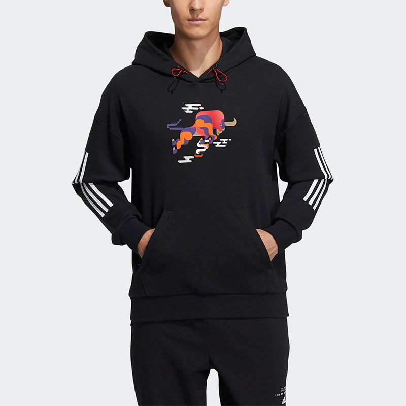 adidas Cny Gfx Hs Logo Printing Sports Pullover Black GP1839