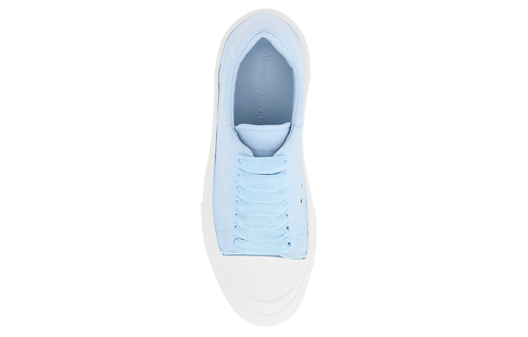 (WMNS) Alexander McQueen Deck Plimsoll Lace-Up Sneakers 'Blue White' 667245WIAB64469