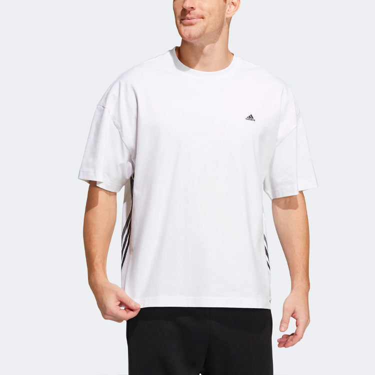 adidas M city Loose T Side Contrasting Colors Round Neck Pullover Short Sleeve White HC9972