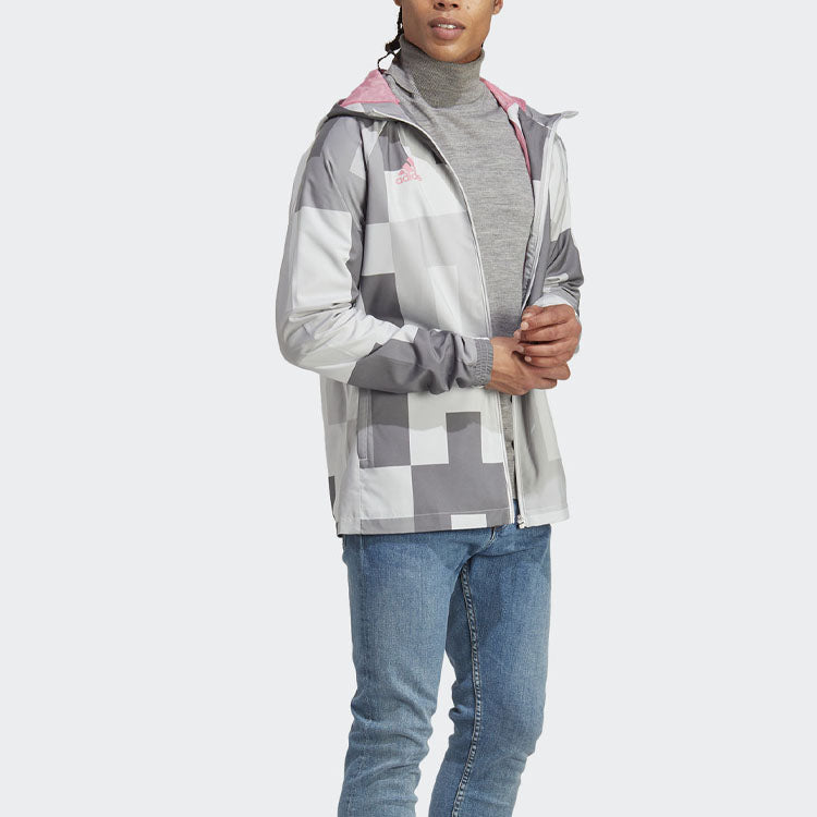 adidas Juventus Graphic Windbreaker Jacket 'Grey One' HS9800