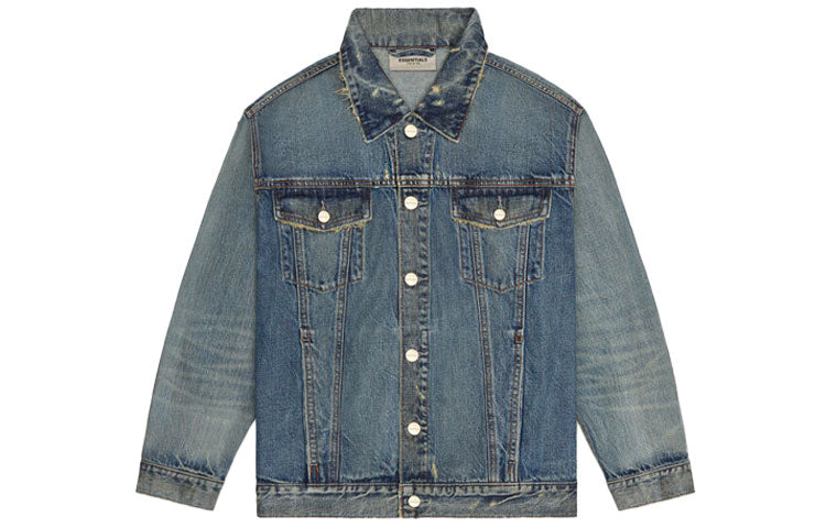 Fear of God Essentials FW20 Light Denim Trucker Jacket 'Dark Blue' FOG-FW20-364