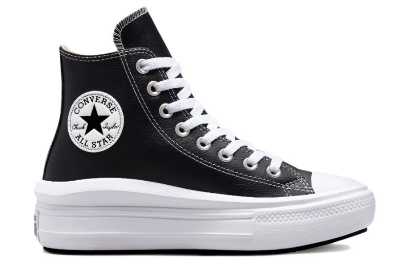 (WMNS) Converse Chuck Taylor All Star Move Platform High 'Leather - Black' A04294C