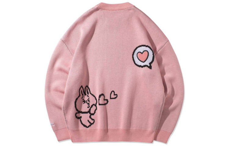 Li-Ning x LINE FRIENDS Graphic Crew Neck Sweater 'Pink' AMBQ046-3