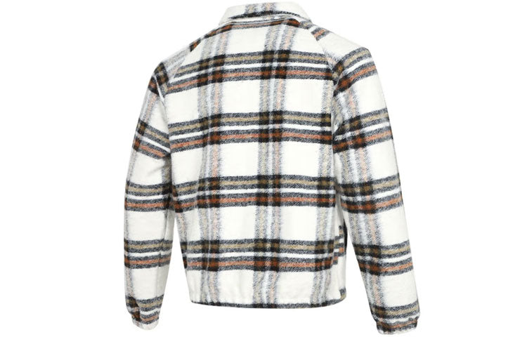 Nike Plaid Casual lapel Shirt Jacket light mahogany brown DR6862-104