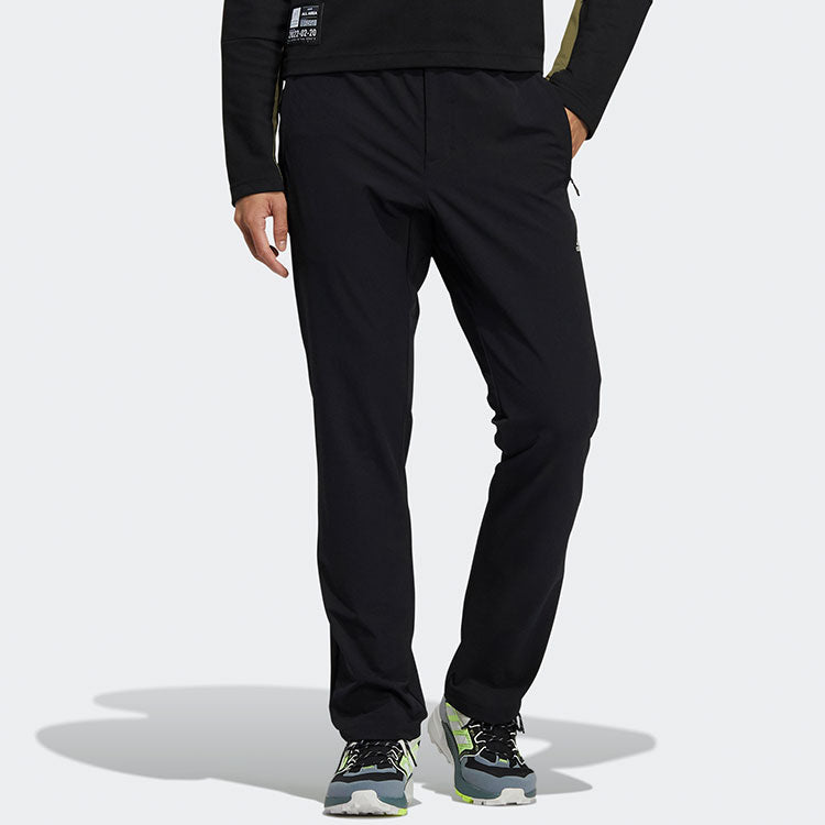 Men's adidas Lacing Elastic Waistband Slim Fit Sports Pants/Trousers/Joggers Black H13798