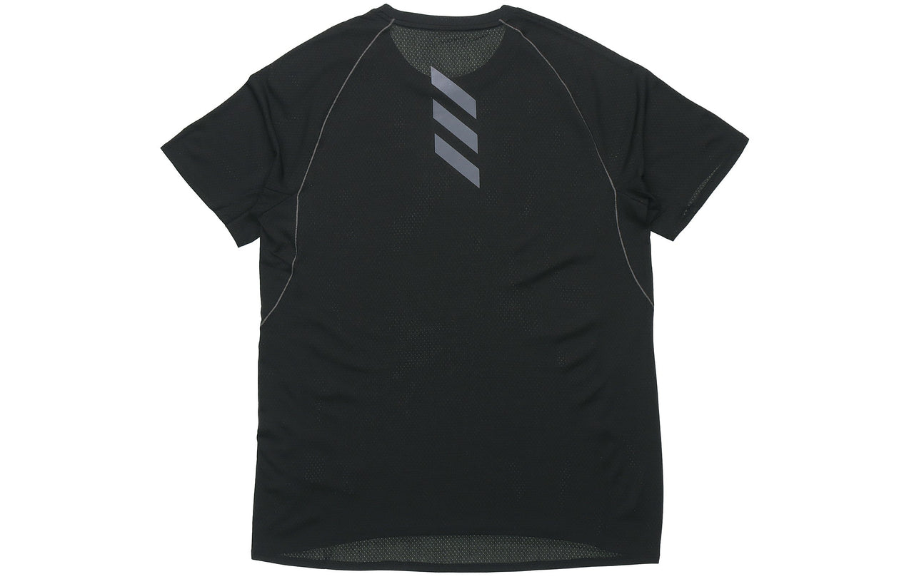 adidas Adi Runner Tee Running Sports Short Sleeve Black FM7637