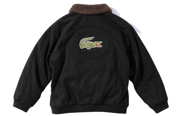 Supreme LACOSTE Wool Bomber Jacket 'Black' SUP-FW19-530