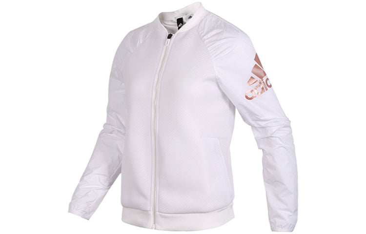 (WMNS) adidas Logo Printing Casual Sports Jacket White DN3167