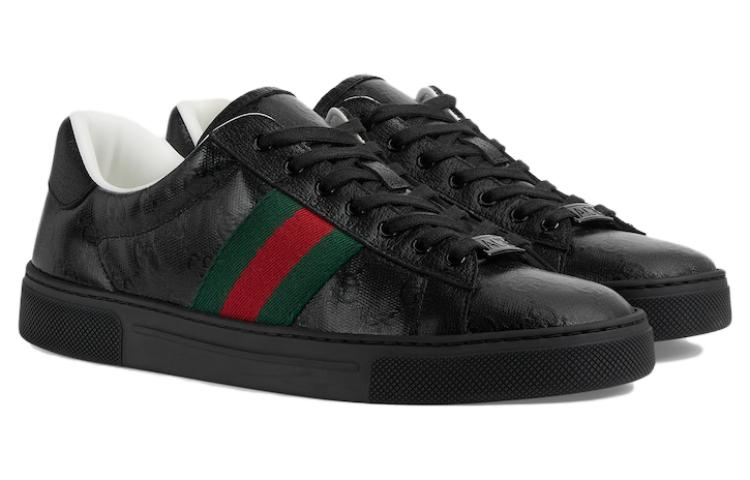 (WMNS) Gucci Ace sneaker with Web 'Black GG Crystal canvas' 760774-FACRF-1163