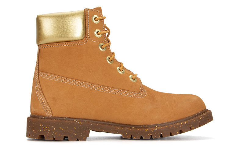 (WMNS) Timberland Heritage 6 Inch Waterproof Boots 'Wheat Nubuck with Gold' A5RS8231