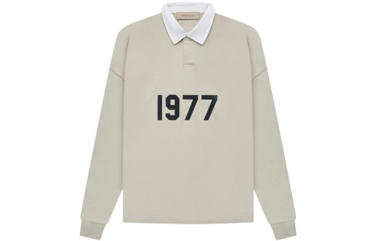 Fear of God Essentials SS22 1977 Henley Rugby Polo Shirt 'Oatmeal' FOG-SS22-106