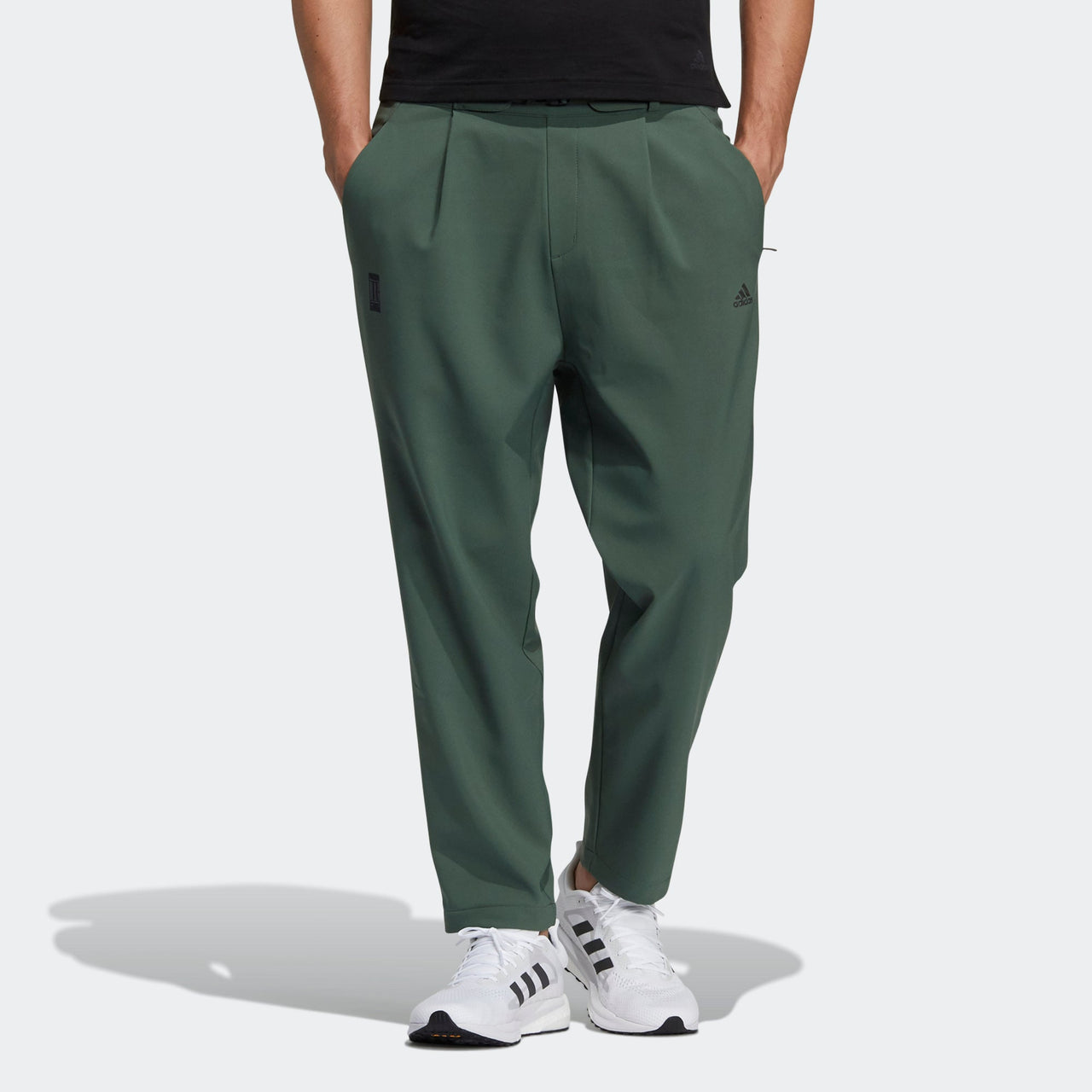 adidas Wj Pnt Wv Warm Solid Color Loose Athleisure Casual Sports Pants Green GP0890