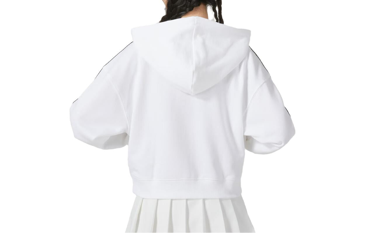 (WMNS) adidas 3-Stripes French Terry Bomber Full-Zip Hoodie Jackets 'White' IK8387