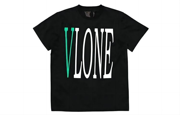 VLONE Large V Alphabet Short Sleeve Tee 'Black Green' VLTE17SS003-BLACK