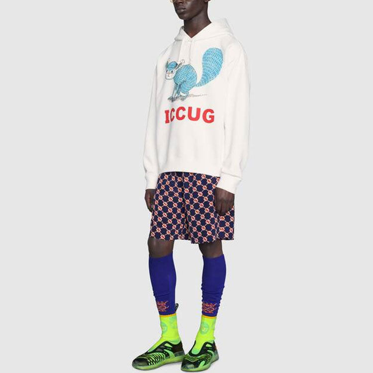 Gucci GG Hexagon Silk Crepe Shorts 'Blue Ivory' 654859-ZAF9W-4759