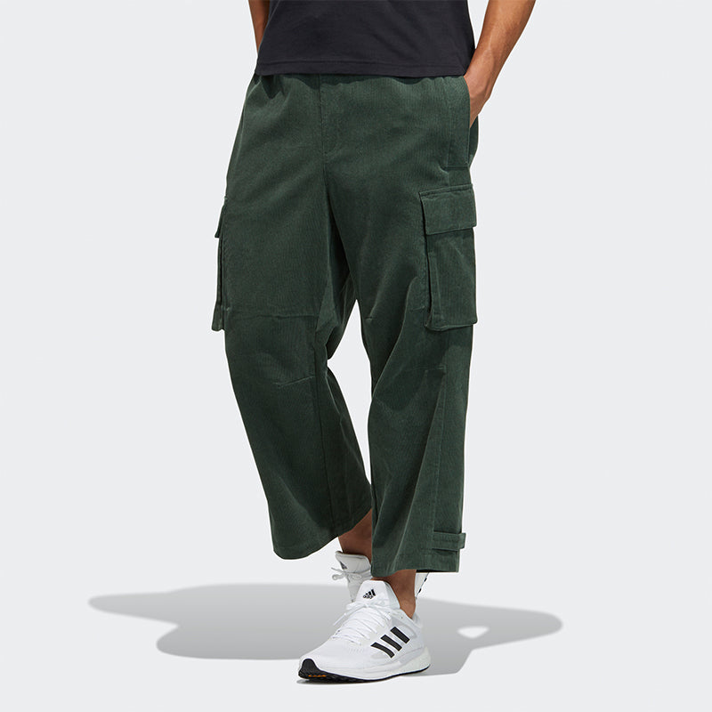 adidas Ub Pnt Cdr Sports Cargo Pocket corduroy Long Pants Green GP1813