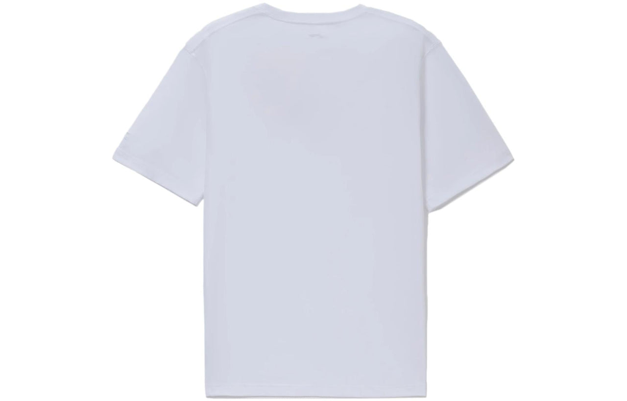 Li-Ning Sports Living Series Logo Embroidered Round Neck Short Sleeve 'White' AHSS017-2