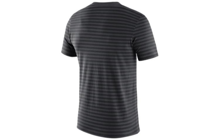 Men's Nike Stripe Alphabet Printing Round Neck Pullover Short Sleeve Brooklyn Nets Black T-Shirt DA5872-060