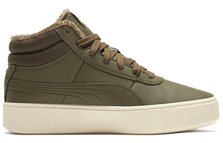 (WMNS) PUMA Vikky Stacked High Board Shoes Olive Green 372205-05