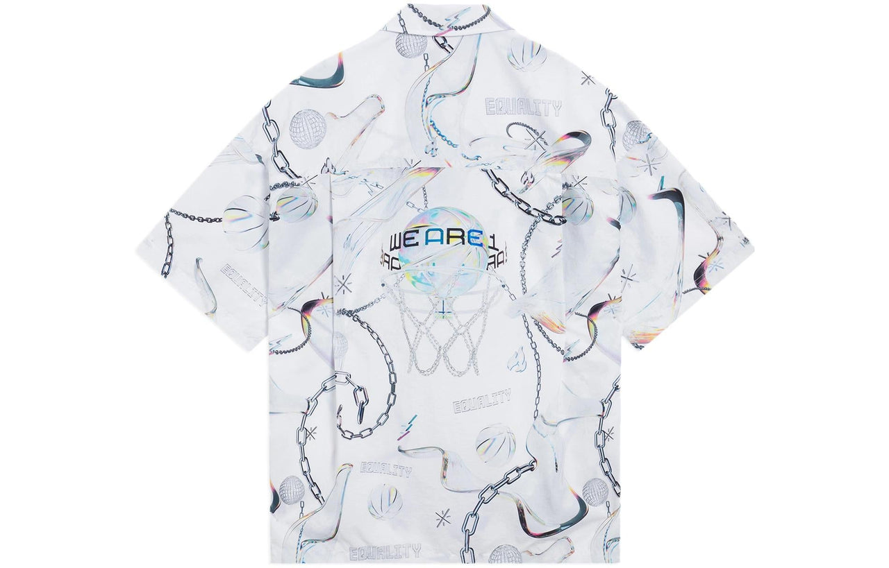 Li-Ning x Glare Way Of Wade Full Version Logo Shirt 'White Grey' ASHS445-1