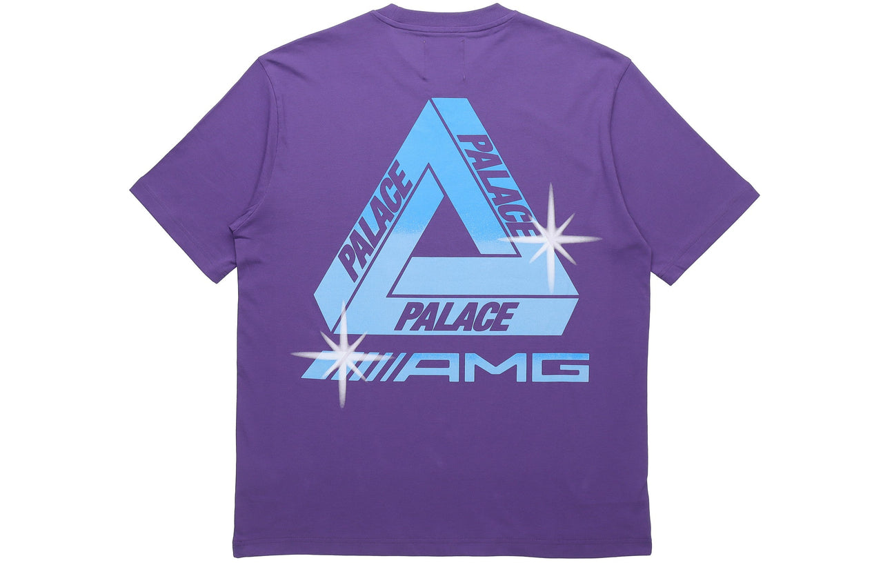 PALACE SS21 x AMG Crossover T-Shirt Purple White Pattern Back Logo Printing Short Sleeve Unisex P20AMGTS006