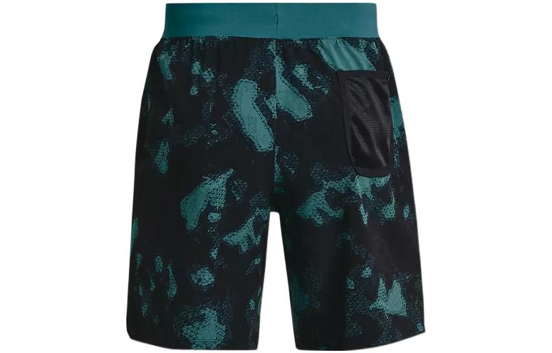 Under Armour Project Rock Woven Camo Printed Shorts 'Black Teal' 1377438-722