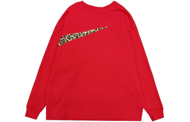 (WMNS) Nike Casual Sports Round Neck Pullover 'Red' CU1503-657