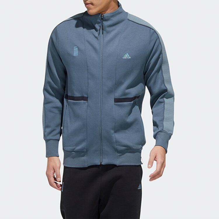 adidas Cozy Sports Stand Collar Jacket Blue FM9357