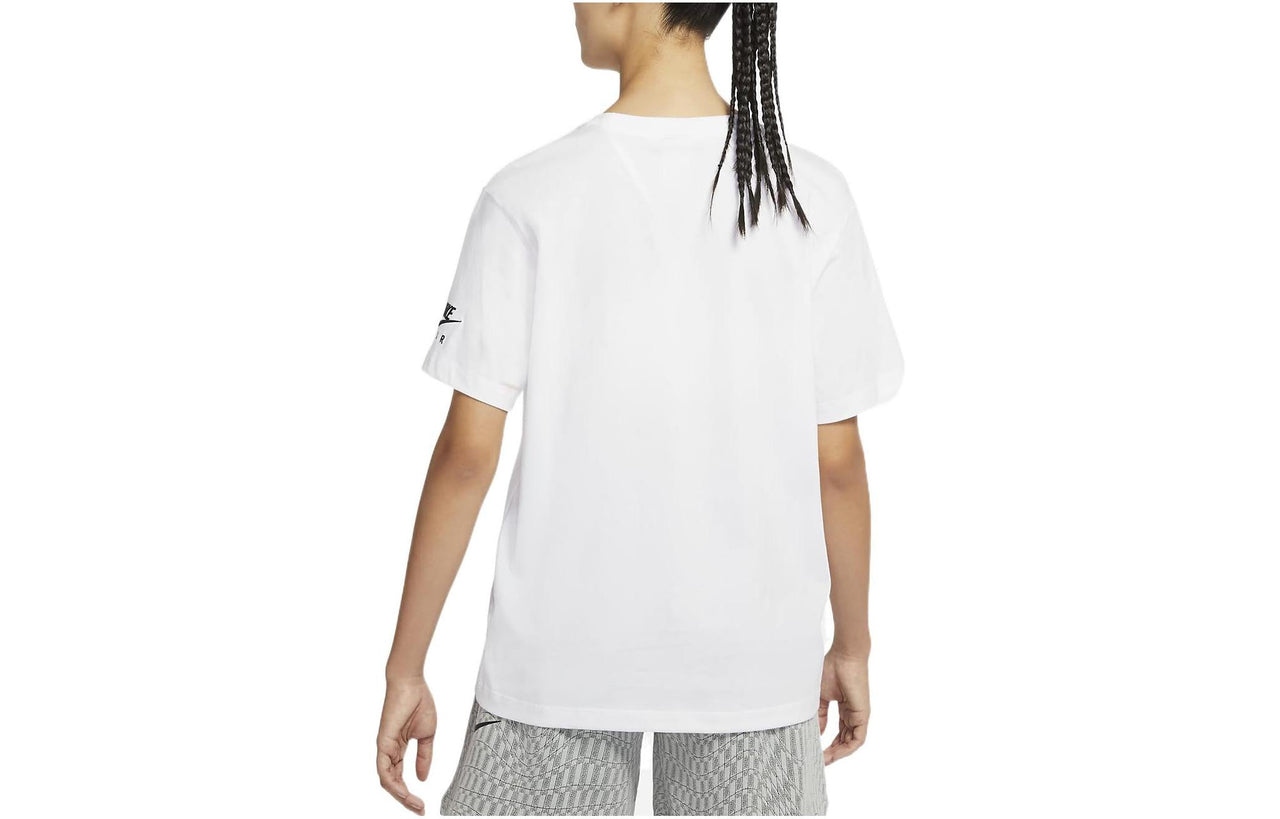 (WMNS) Nike AIR Reflective Alphabet Round Neck Sports Short Sleeve White T-Shirt DD5432-100