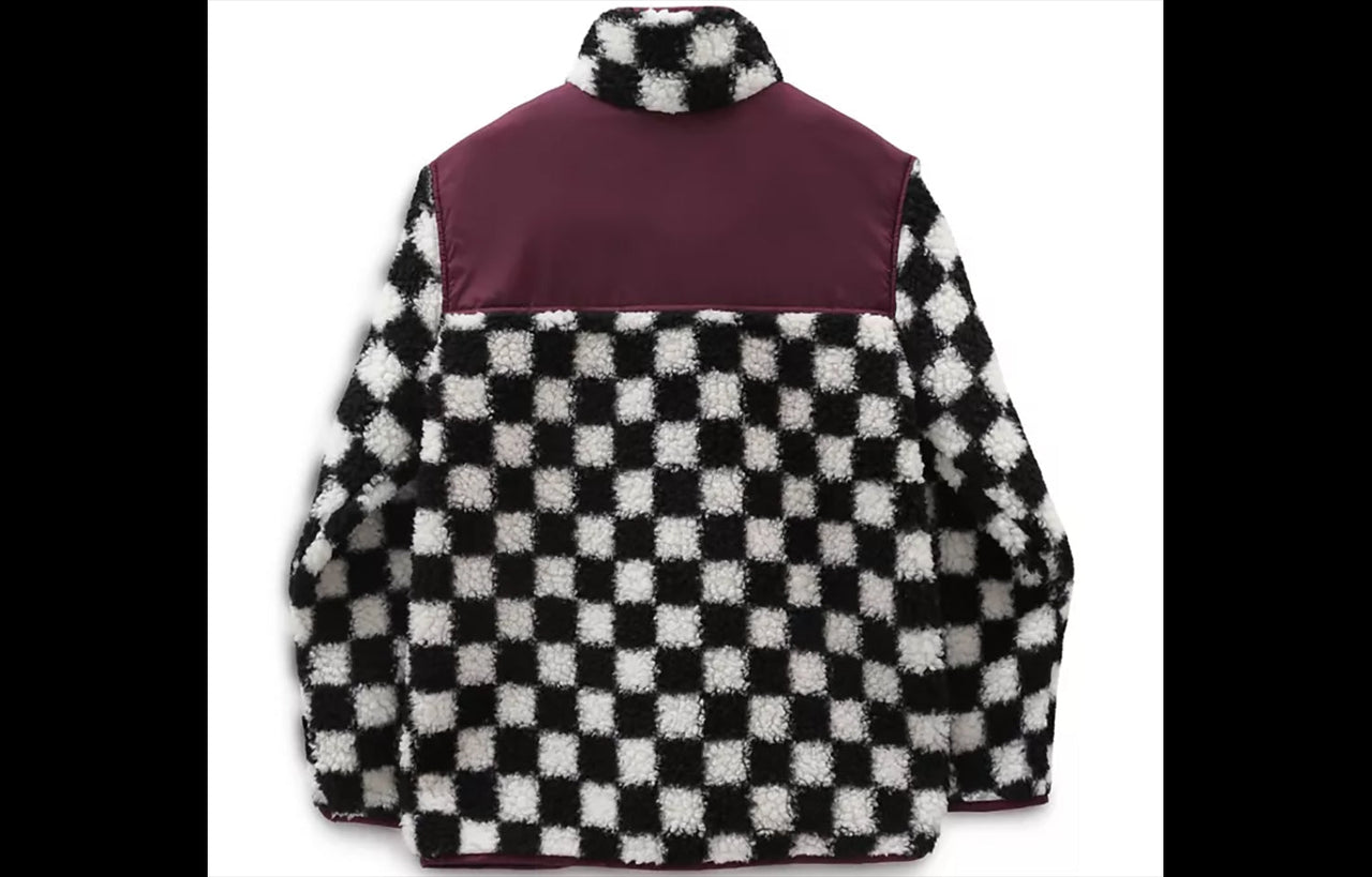 (WMNS) Vans Casual Polar Fleece Sports Jacket Black White Colorblock  VN0A5LJ3705