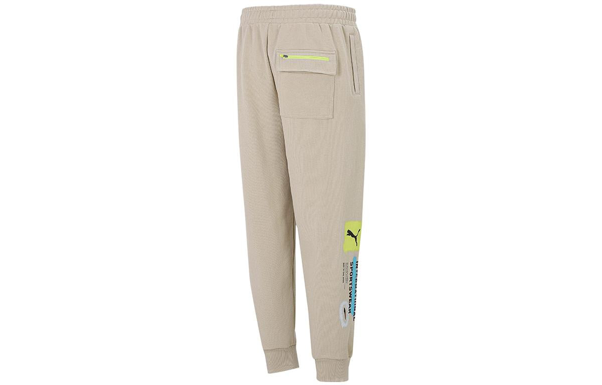 PUMA Trend Graphic Logo Pants 'Beige' 536088-19
