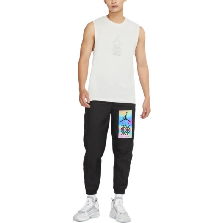 Air Jordan Dongdan Logo Printing Sleeveless Training White Vest DV6277-133