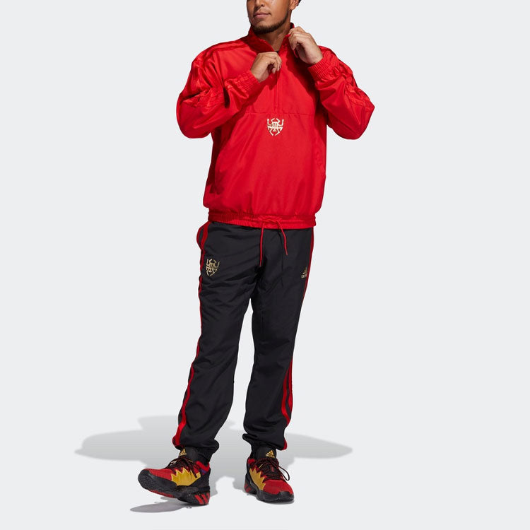 adidas Cny Dm Po Basketball Casual Sports Half Zipper Jacket Red GP0226