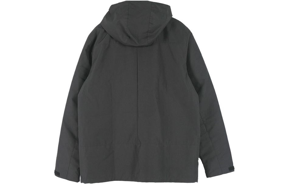 adidas Solid Color Alphabet Short Zipper Hooded Down Jacket Men's Black HG3927