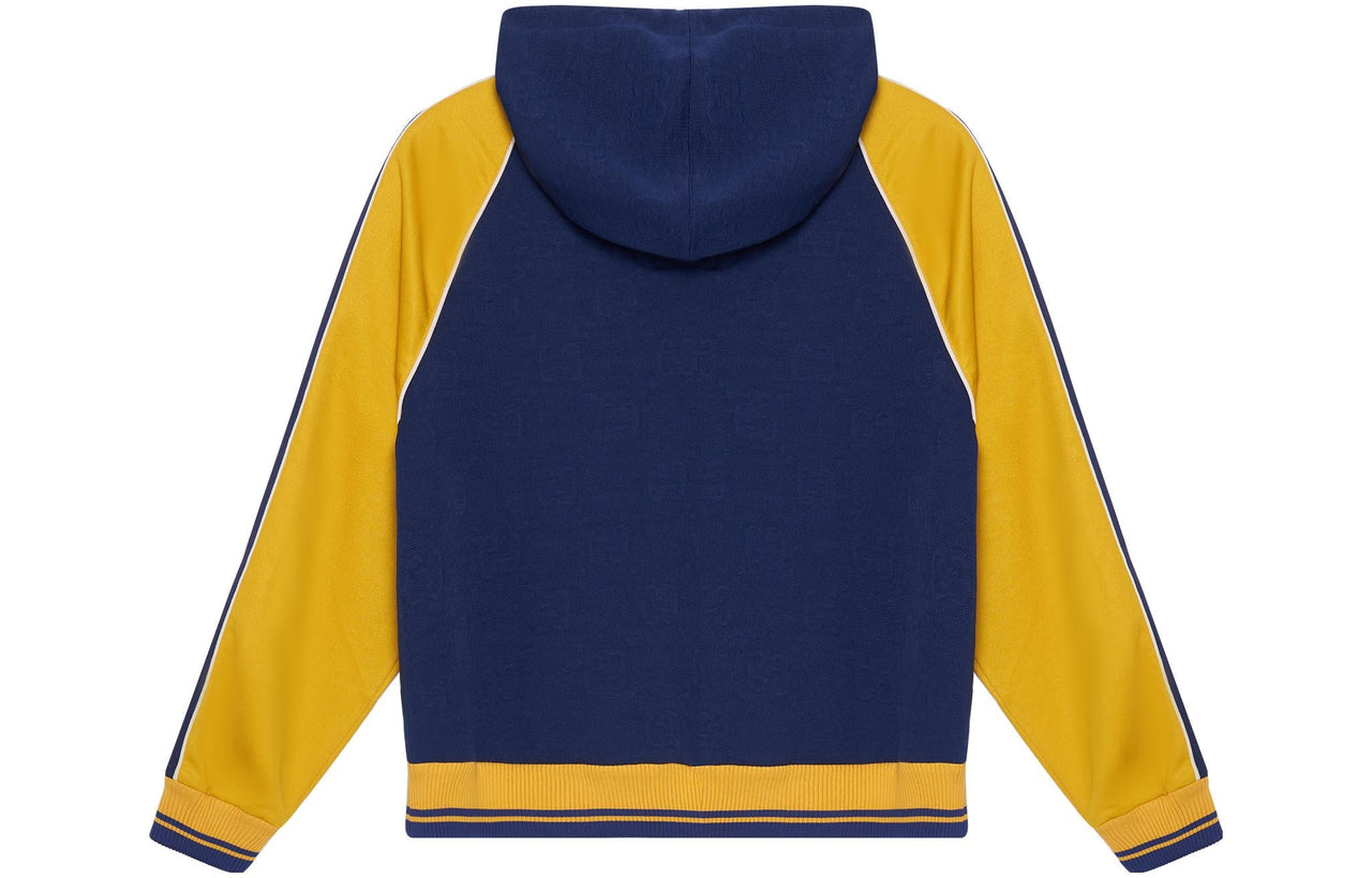 Gucci GG Jacquard Hooded Sweatshirt 'Blue Yellow' 676100-XJDVW-4462