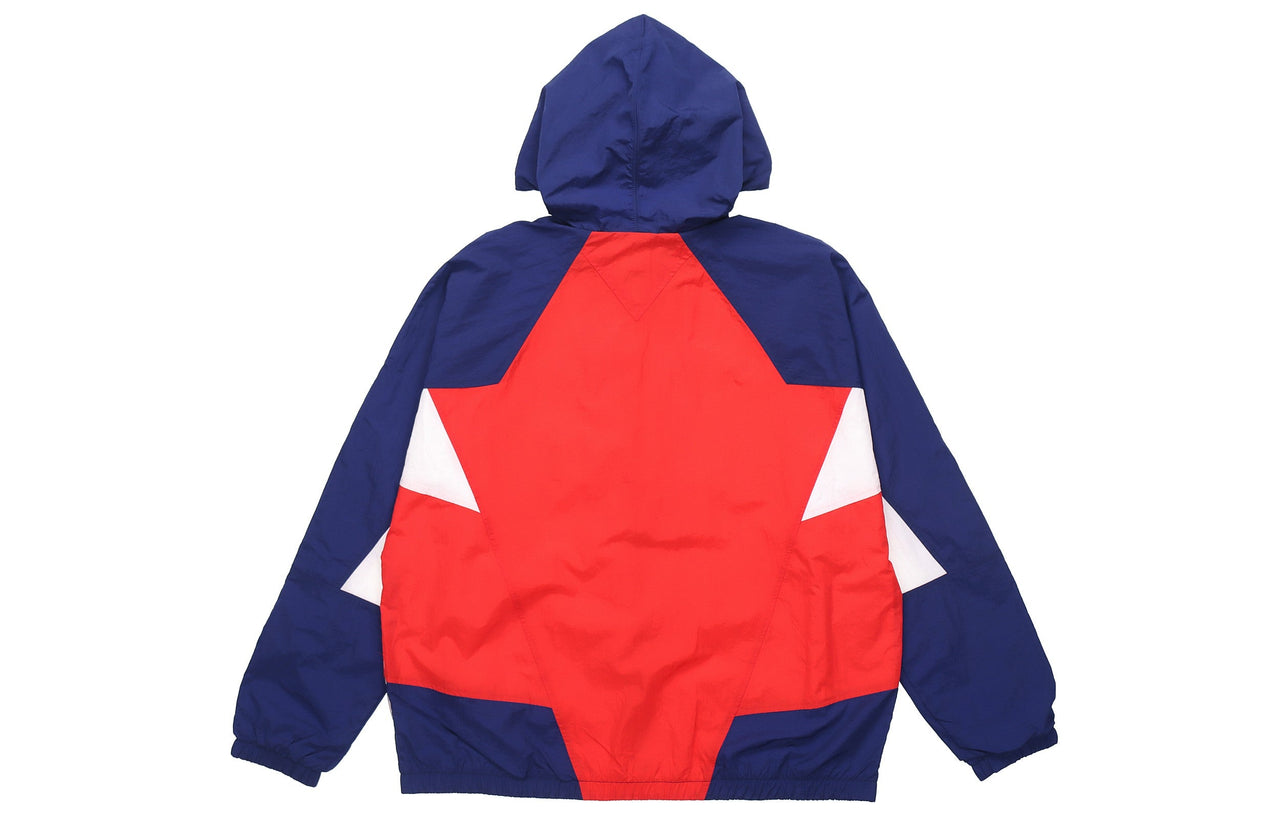 Nike Sportswear Heritage Windrunner Splicing hooded Woven Logo Jacket Red Blue Redblue CJ4359-657