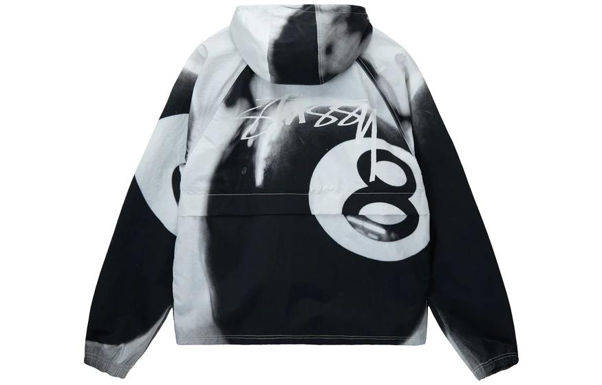 Stussy 8 Ball Beach Shell Jacket 'Grayscale' 115702
