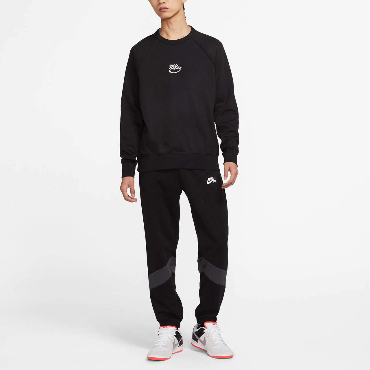 Nike SB ICON Fleece Lined Skateboard Casual Sports Round Neck Pullover Black 885846-010