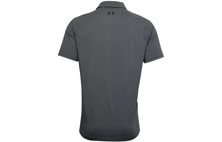 Men's Under Armour Logo Pattern Loose Short Sleeve Polo Shirt Gray 1356654-012