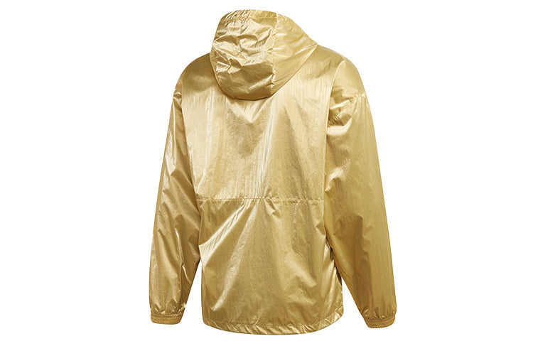 adidas originals TLM 02 WB Gold Half Zipper Pullover hooded Double Sided Windbreaker Jacket Gold Color GD5800