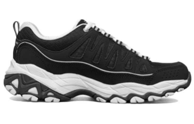(WMNS) Skechers D Lites Low-Top Daddy Shoes Black/White 12087-BKW