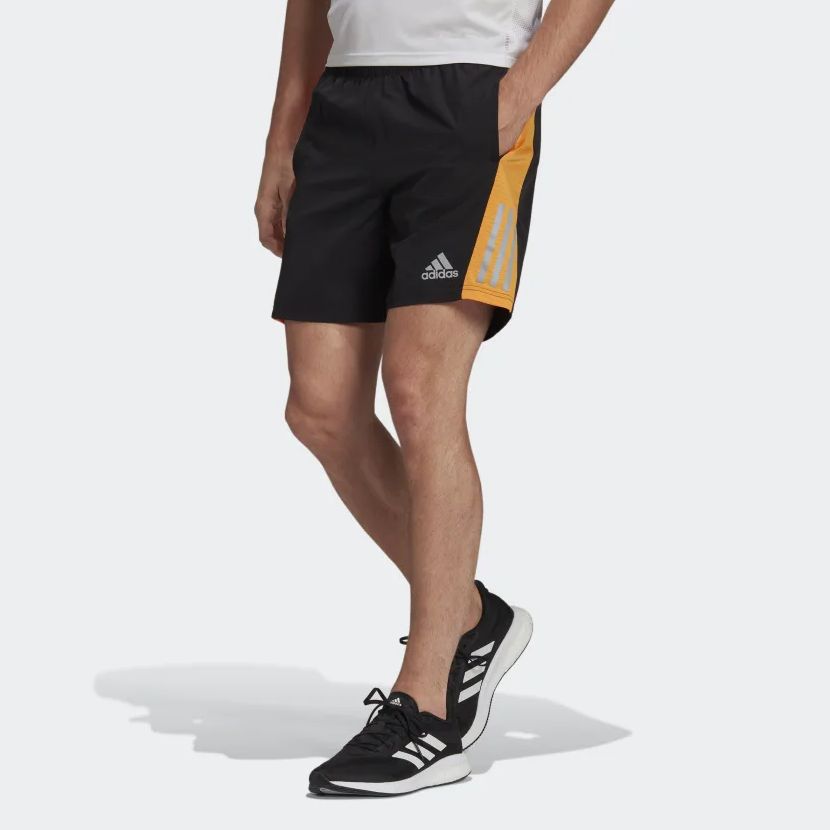 adidas Own the Run Shorts 'Black Orange Rush' HB7462