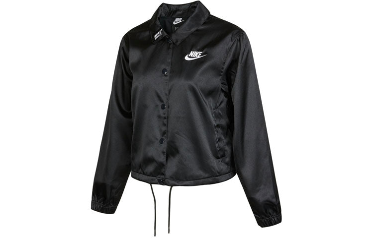 (WMNS) Nike AS W Nike Sportswear JKT Jacket SATIN FEMME Black DJ5363-010