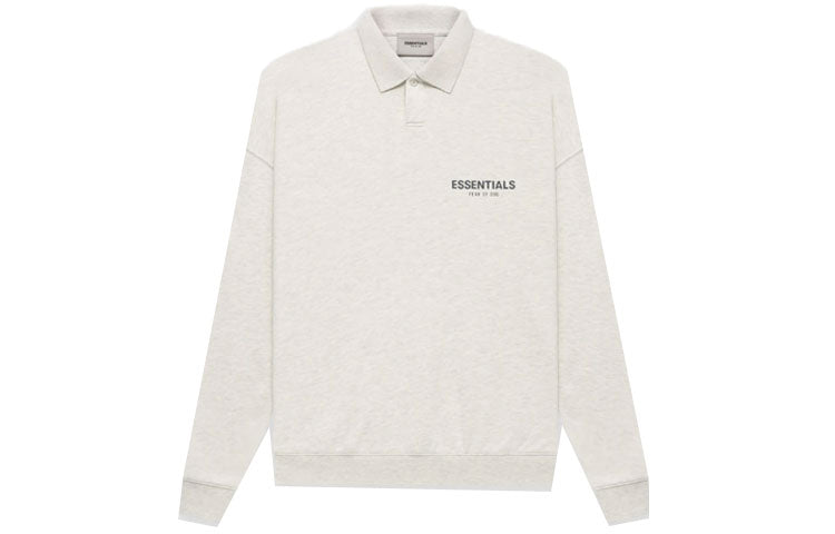 Fear of God Essentials FW21 Long Sleeve Polo Shirt 'Oatmeal' FOG-FW21-140