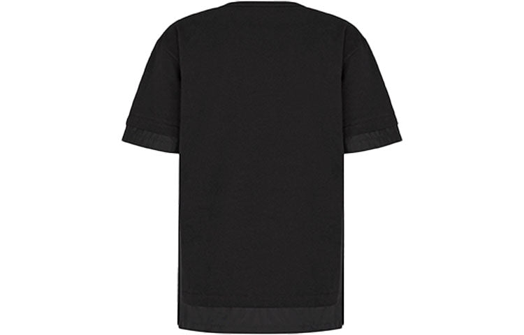 Men's DIOR x Sacai Crossover FW21 Large Cotton Short Sleeve Black T-Shirt 213J669A0554-C989