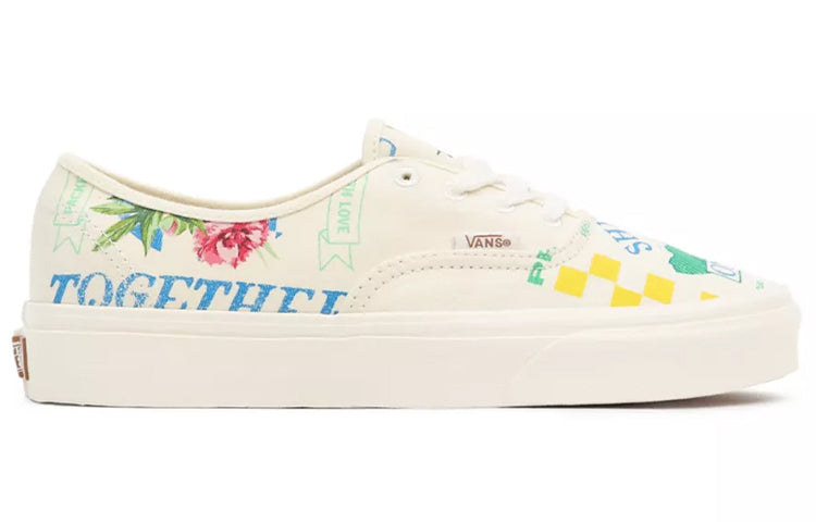 Vans Authentic Low Tops Casual Skateboarding Shoes Unisex White Green Blue Cartoon Printing 'White Green Blue' VN0A5KRDAS1