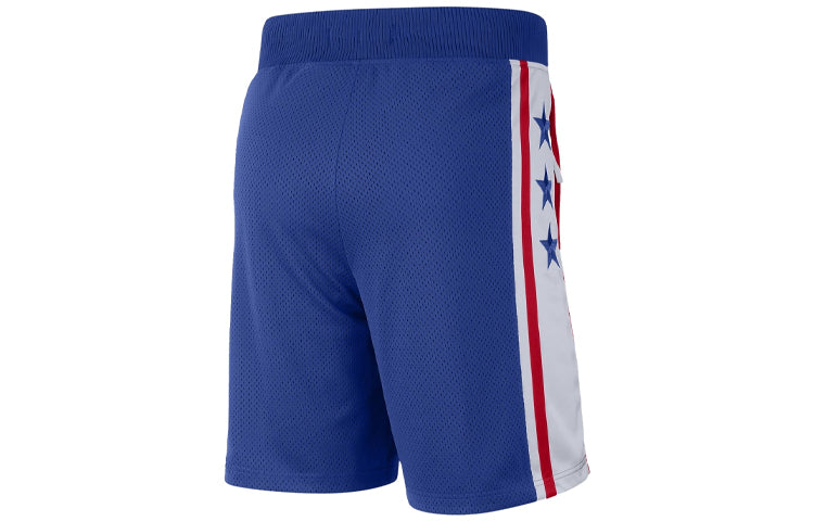 Nike NBA Philadelphia 76ers Colorblock Sports Breathable Quick Dry Basketball Shorts Blue AR8785-495