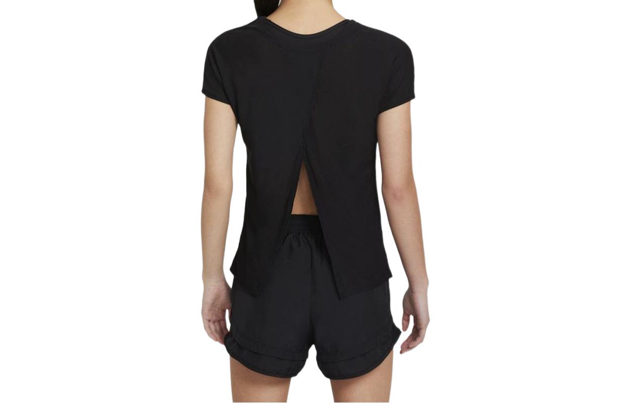 (WMNS) Nike Round Neck Casual Solid Color Logo Running Sports Quick Dry Short Sleeve Black T-Shirt CZ9607-010